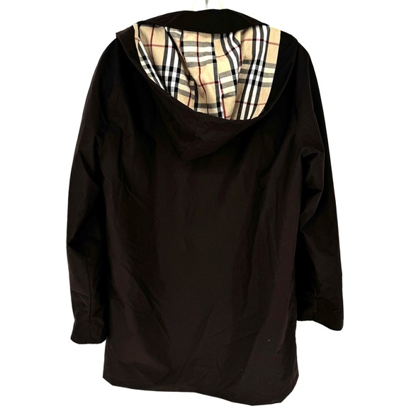 Burberry wool and camel hair blend plaid accents, chocolate Brown Trench Coat - Picture 2 of 11